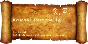 Krucsai Petronella névjegykártya